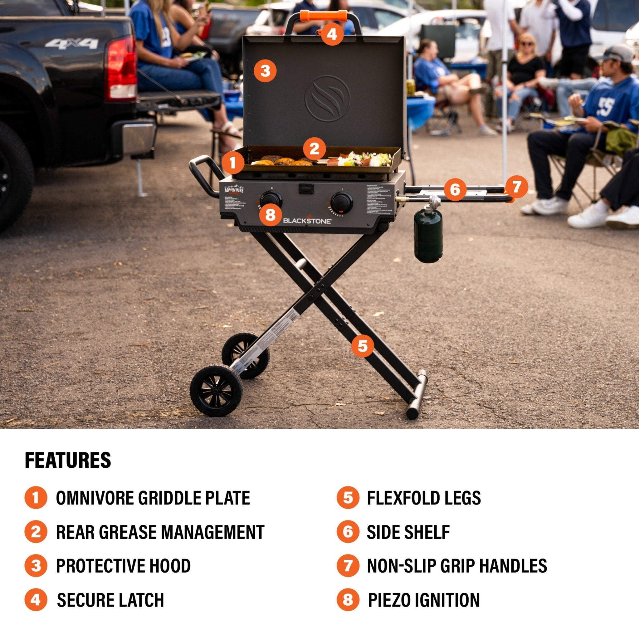 22" Griddle with Flexfold Legs (Charcoal Gray)