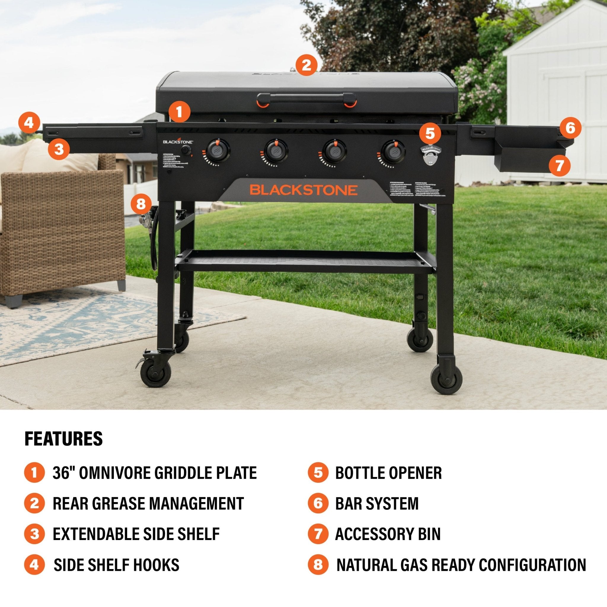 36” Griddle with Hood (Natural Gas)